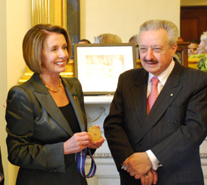 Nacy Pelosi and Dominic Massaro