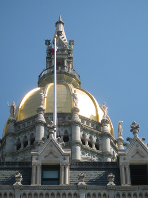 Italian Flag over Ct Capitol